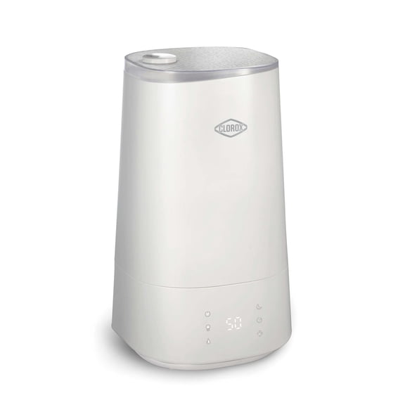 Clorox Ultra Clean Cool Mist Air Humidifier for Room with UV LED Light, Filter Free Design, 4 Liter Tank, White