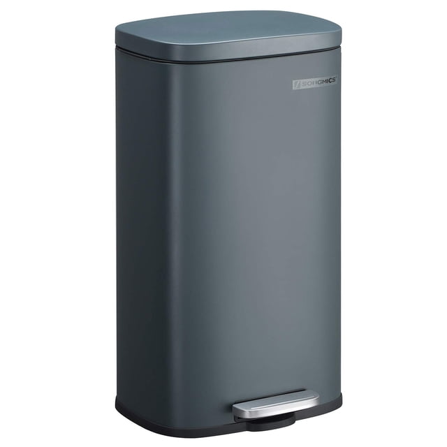 Bidón de basura SONGMICS de acero inoxidable de 30 litros con pedal, color verde