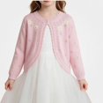 thumbnail image 2 of Afuyipoi Girls 100% Cotton Knit Cardigan Sweater Light Layering Top for Kids Size 6M-10Y Spring Summer Comfort Pink Size 2T, 2 of 2