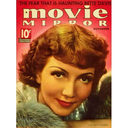 Mirror Magazine - Claudette Colbert - movie POSTER (Movie Mirror Magazine Cover 's Style A) (11