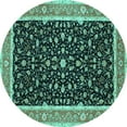 thumbnail image 1 of Ahgly Company Machine Washable Indoor Round Persian Turquoise Blue Traditional Area Rugs, 6' Round, 1 of 1