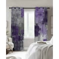 thumbnail image 3 of Fsddascl Purple Grey Blackout Curtains for Bedroom/Living Room, Thermal Insulated Kitchen Curtains, Modern Oil Painted Abstract Art Aesthetics Grommet Darkening Window Treatment Drapes 52"x96"x2, 3 of 8