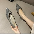 thumbnail image 6 of Women's Rhinestone Pointed Toe Ballet Flats, Soft Memory Foam Insole, Non-Slip Comfortable Dress Flats for Commuter & Casual Wear, 6 of 10