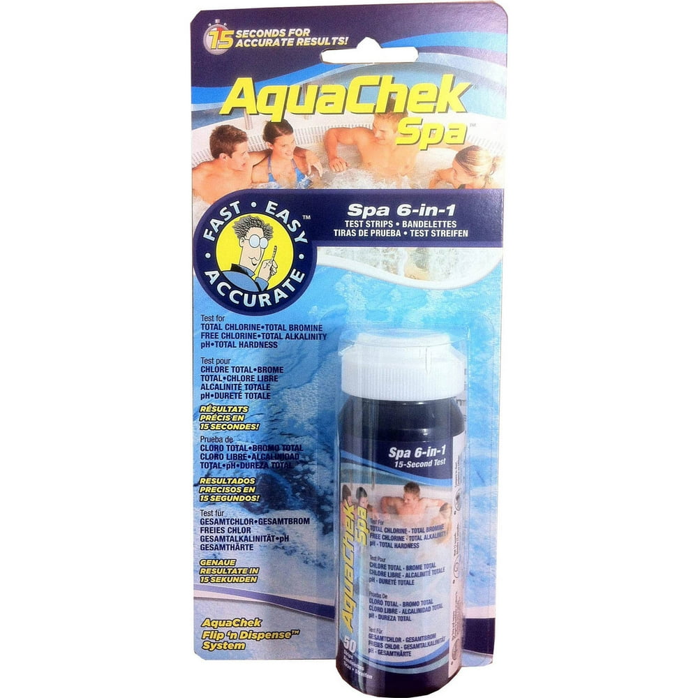 Aquachek 6in1 Spa Test Strips for Spas and Hot Tubs, 50 Strips