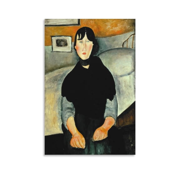 Amedeo Modigliani Print Painting Young Woman of The People Artworks Picture Print Poster Wall Art Painting Canvas Gift Decor Home Posters Decorative 24x36inch(60x90cm)