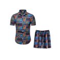 thumbnail image 2 of Yuemengxuan Men's Hawaii Shirt Suits, Tropical Button Down Short Sleeve Shirt + Beach Shorts, 2 of 4