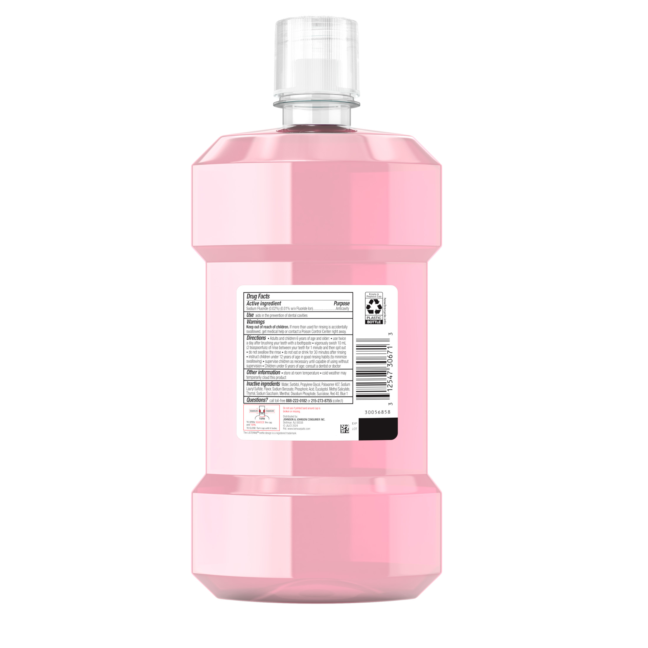 Listerine Total Care Alcohol-Free Mild Mouthwash/Mouth Rinse, Mild Mint, 1 L