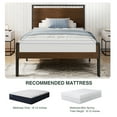thumbnail image 6 of Amolife Twin Size Bed Frame, Heavy Duty Metal Platform Bed with Wooden Headboard & Footboard, No Box Spring Needed, Walnut, 6 of 7