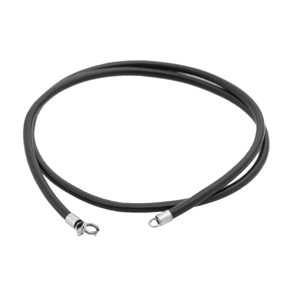 Genuine Leather Round Thong Necklace Cord Thread Silver Plated Lobster Clasp 