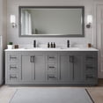 thumbnail image 2 of Wyndham Collection Miranda 84" Wood Double Bathroom Vanity in Dark Gray/Black, 2 of 7