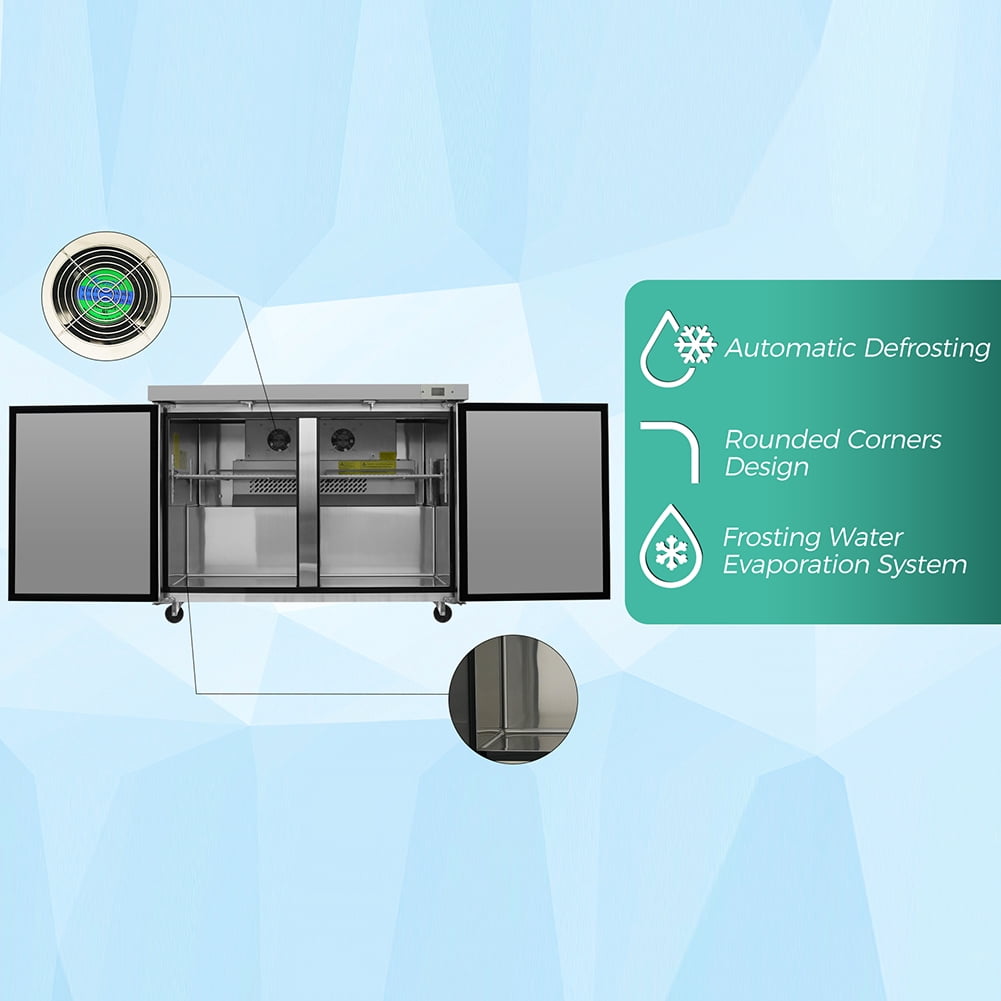 Yesurprise Commercial Refrigerators, Undercounter Refrigerators with Self-Closing Door, Frosting Water Evaporation System, Automatic Defrosting Function Commercial Fridge