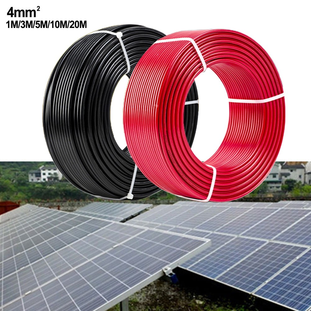 4mm² Black Red Solar Panel Extension Cable Wire PV Connector IP67 10AWG 3/5/10/20M High Quality Solar Photovoltaic Cable