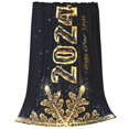thumbnail image 2 of Fotbe Happy New Year 2024 (5) Manta de Franela Acolchonada con Estampado, Súper Suave y Esponjosa, Extra Grande para Sofá, Cama, Uso Todo el Año-80"x60", 2 of 7