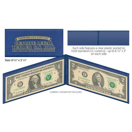 BLUE Premium Display Protection Folio for CURRENCY / BILL / PAPER MONEY (QTY