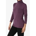 thumbnail image 3 of TheMogan Women's PLUS Essential Soft Jersey Ruched Turtle Neck Long Sleeve Slim Fit Top, 3 of 7