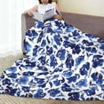 thumbnail image 6 of Pofeuu Blue Roses Print Ultra-Soft Micro Fleece Blanket,for Bed Or Sofa,All Season Throw Blankets Flannel Blanket-80"x60", 6 of 7