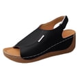 thumbnail image 5 of Modisza Summer Wedge Sandals for Women Ankle Strap Orthopedic Arch Support Shoes Comfortable Walking Rubber Sole Slides Size 6 Black, 5 of 6