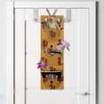thumbnail image 2 of Fox Hanging Pocket Organizer, Doodle Pattern Funny Animal with Various Items, Printed Polyester Storage Bag with Pockets, 9" x 27", Marigold Multicolor, 2 of 2
