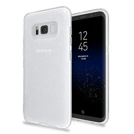 Matrix ShockProof Protective Transparent Glitter Case for Galaxy S8+