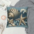 thumbnail image 2 of Ullo0ord Cotton Linen Throw Pillow Case Cushion Cover Home Office Decorative (Shell Starfish) 22x22in, 2 of 5