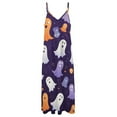thumbnail image 4 of Halloween Ghosts Horror Pumpkin Sleeveless Dress for Women Clothing Female Women's Summer Skirt, 4 of 7