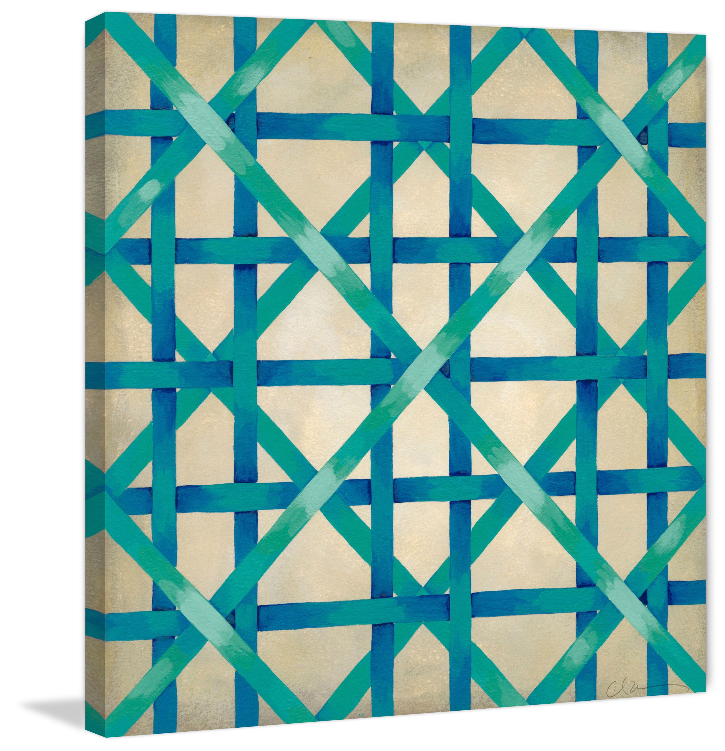 "Woven Symmetry I" Painting Print on Wrapped Canvas