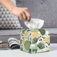 thumbnail image 5 of Goofa Hawaiian Style Tissue Box Cover PVC Leather Tissue Holder Square Facial Tissue Case Facial Paper Organizer Dispenser for Bathroom, Vanity Countertop, 5 of 8