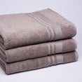 thumbnail image 4 of Melissa Linen Bath Sheet 100% Turkish Cotton 600 GSM 3 Piece Bath Sheet Set in Mocha, 4 of 5