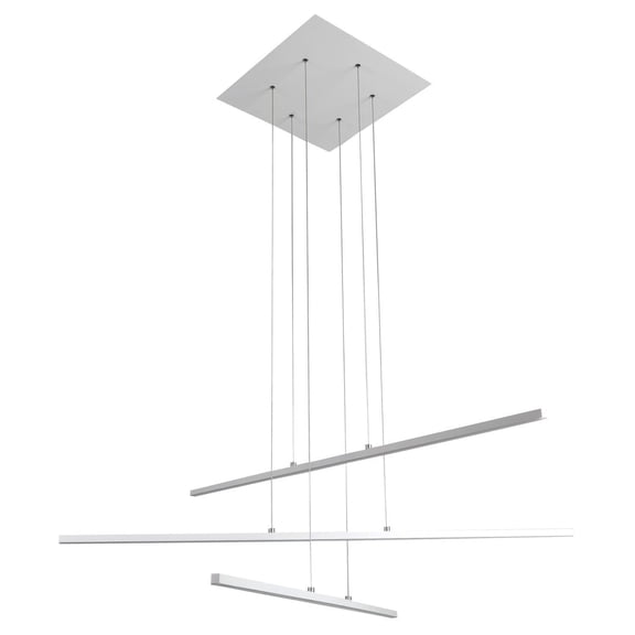 Bethel ALU04C45WH Matte White Frame Led Ceiling Fixture With Hanging Stick Pendants