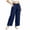 Navy, variant on BiZtdJrK Straight Leg Casual Pants for Women Ruffle Elastic High Waist Drawstring Dressy Work Pants Plus Size Solid Color Summer Trousers with Pockets Black XXXXL