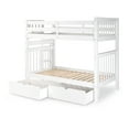 thumbnail image 3 of Bedz King Tall Bunk Beds Twin over Twin Mission Style with End Ladder and 2 Under Bed Drawers, White, 3 of 9