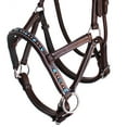 thumbnail image 4 of Horse Western Leather Tack Bitless Sidepull Bridle Reins Brown Turquoise 77RS07TR, 4 of 5