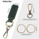 thumbnail image 2 of Nvzi Llavero de cuero para coche, llavero universal, llavero de cuero unisex, doble anilla verde, 1 unidad, 2 of 5