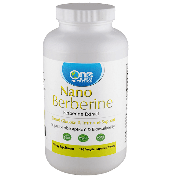 One Planet Nutrition Nano Berberine 250 mg Veggie Capsules (120 Servings)