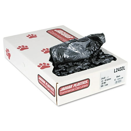 Jaguar Plastics Industrial Strength Black Commercial Can Liners, 15 gal, 500 ct