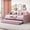 Pink, variant on Twin Size Tufted Velvet Daybed with Trundle, Upholstered Sofa Bed with USB and Type-C Charging Ports for Living Room, Guest Room, Beige
