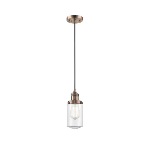 Innovations 201C-AC-G312-LED Dover 1 Light Mini Pendant part of the Franklin Restoration Collection, Antique Copper