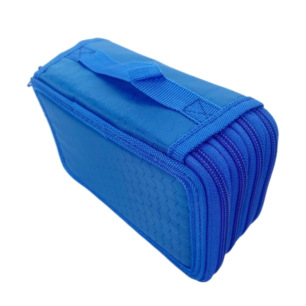 Matsuzay Estuche de gran capacidad con 72 lápices, 4 compartimentos para útiles escolares, tela Oxford, bolígrafos, lápices, arte, bonitos pinturas azul