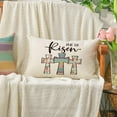 thumbnail image 5 of Happy Easter He is Risen Throw Pillow Covers, 12 x 20 Inch Cross Bunny Bless Our Home Cushion Case Decoration for Sofa Couch Set of 4, 5 of 6