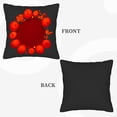 thumbnail image 6 of Set of 2 18x18in Throw Pillow Covers with Vibrant Red Pumpkins & Orange Leaves on Black Background - Perfect for Couch Bed or Car, 6 of 8