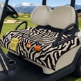 thumbnail image 3 of Pzuqiu Zebra Stripe Quilted Golf Cart Seat Cover - 2-Person Non-Slip Protector With Pockets, Universal Fit For EZGO Yamaha Club Car, 3 of 9
