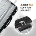 thumbnail image 3 of 3 Piece Luggage Travel Set with Spinner Wheels, 24" and 28" Expandable Suitcase with TSA Approved Lock and 3 Level Telescopic Handle, 3 of 8