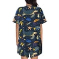 thumbnail image 3 of Rocae Undersea Animals for Two Piece Sleepwear Pajamas Sets for Women Soft Short-Sleeved Pjs with Lounge Shorts 3X-Large, 3 of 9