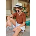 thumbnail image 4 of Arshiner Boys Short Sleeve Button Down Shirt Texture Summer Beach Vacation Shirt 9-10 Years, 4 of 8