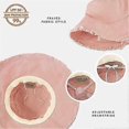 thumbnail image 2 of Sombrero de pescador con borde para hombre y mujer, unisex, de algodón lavado, suave, de ala ancha, ideal para playa y verano., 2 of 4
