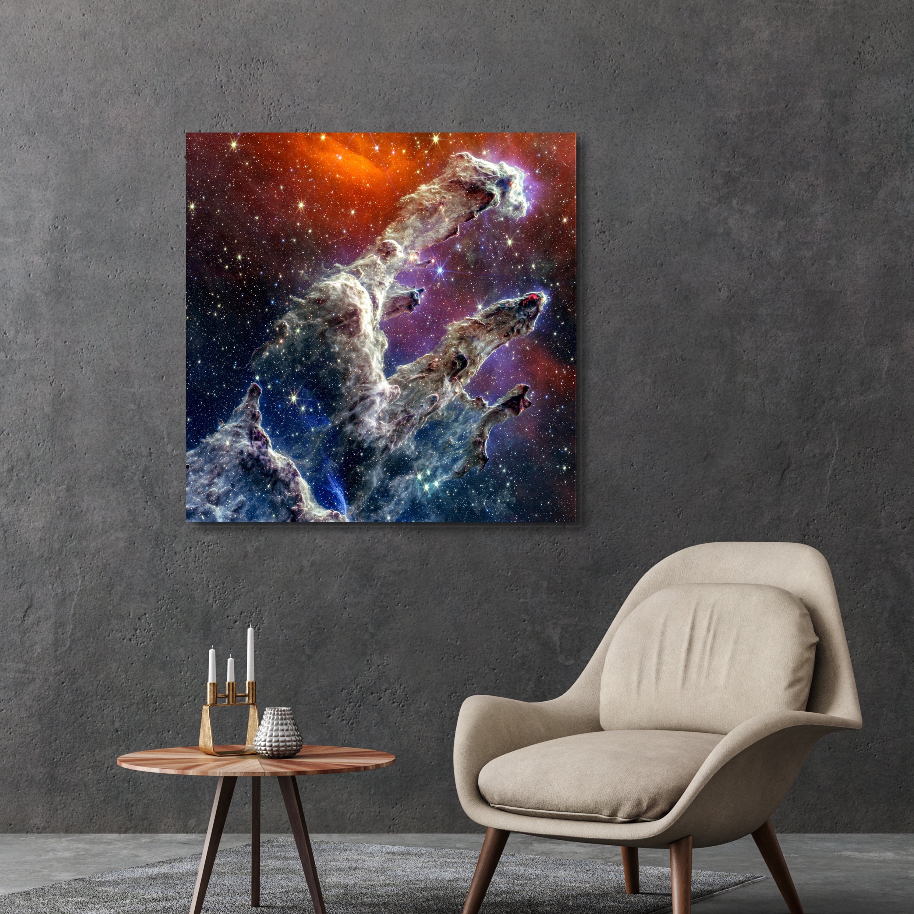 "Eagle Nebula: Pillars of Creation" Frameless Free Floating Reverse Printed Tempered Glass Wall Art