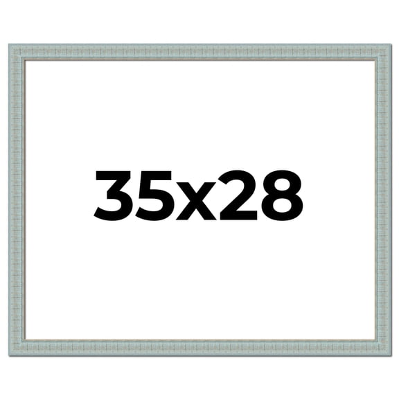 35x28 Frame Blue Teal Distressed Solid Wood Picture Frame | 1.625 Inch Moulding Width | Sonoma Blue