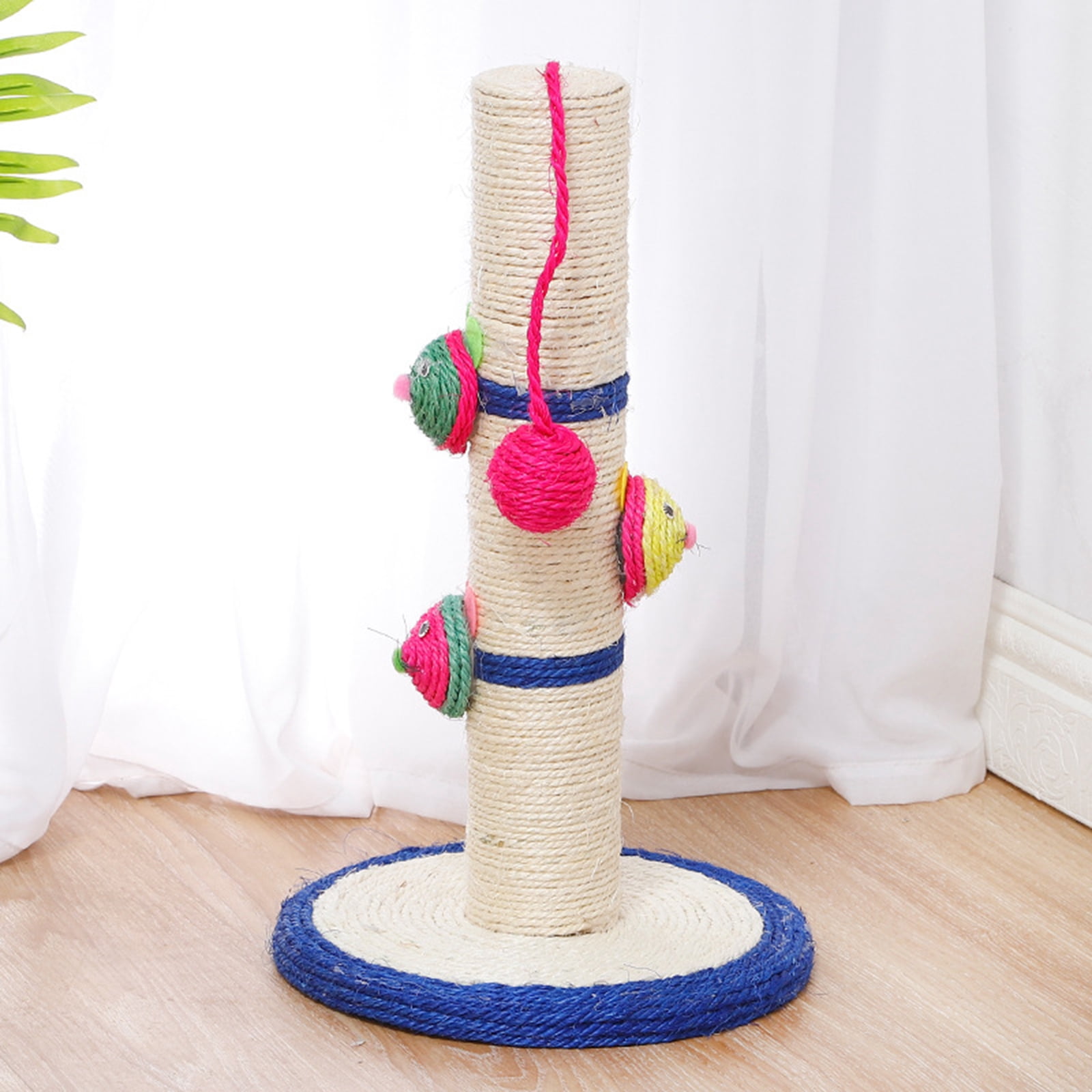 Cats Scratcher Scratching Post with Mice Toy Teaser Interactive Kitten SisalHemp Scratcher Toy Furniture Protectors