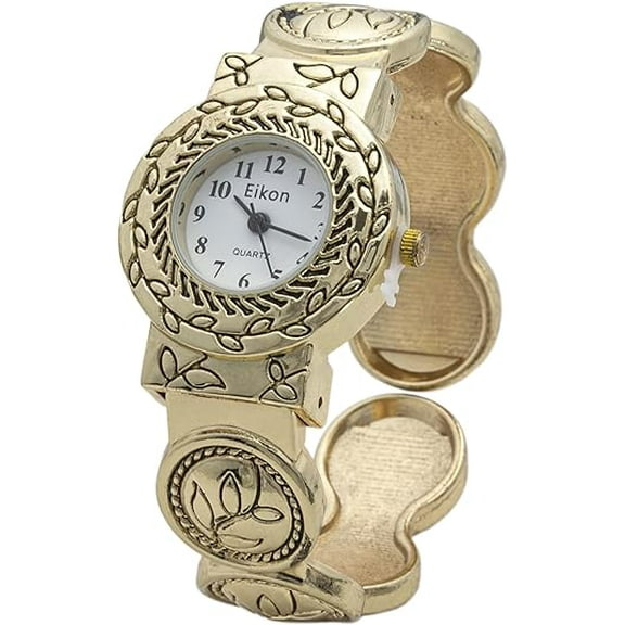 Blekon Collections Womens 28mm Case Concho Metal Cuff Bangle Watch