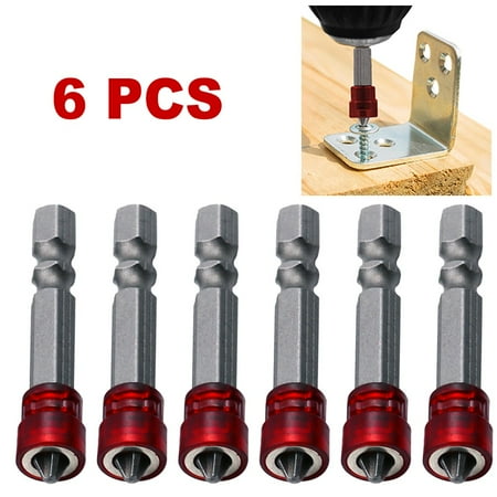 

6pcs Magnetic Cross Screwdriver Bits PH2 6.35mm Shank 50mm Electric Screw Tool